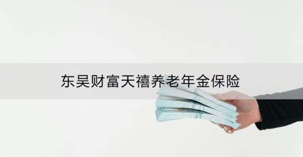 东吴财富天禧养老年金保险介绍，基本信息+保障内容！